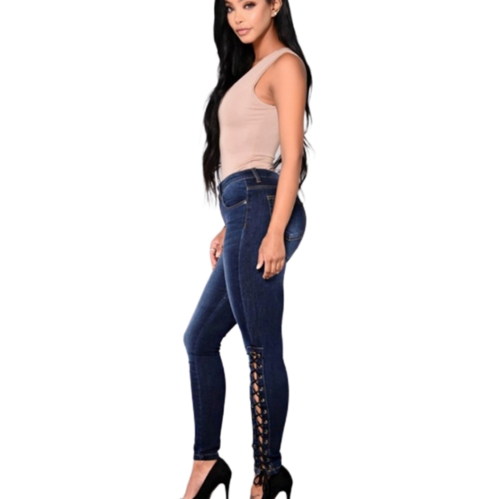2FOR$30 - NWOT Dark Denim Pencil Jeggings w/Lace Up Ankles